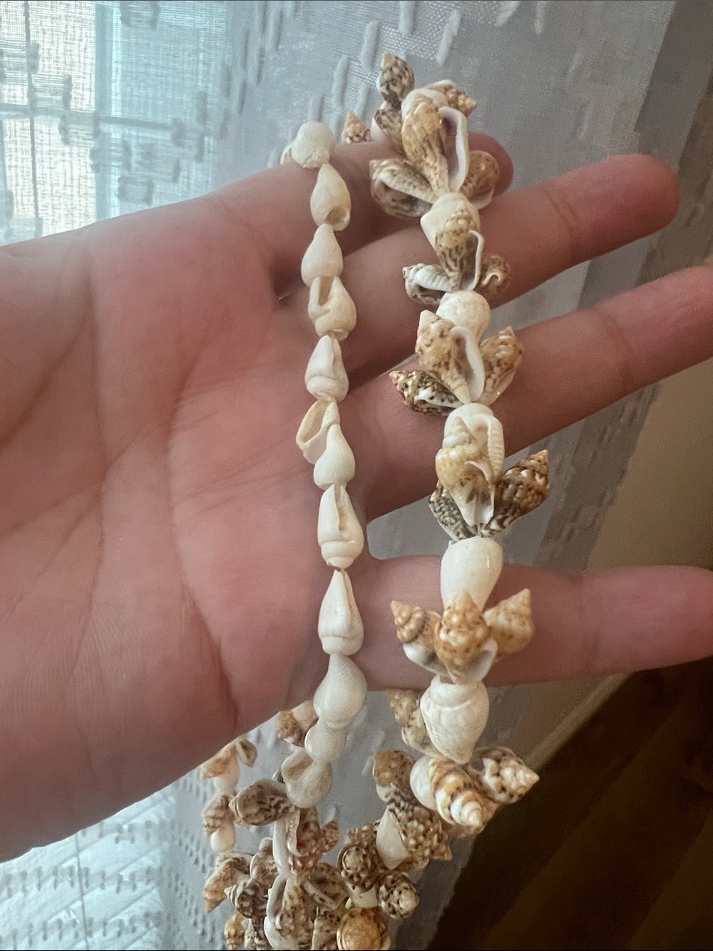 2 Handcrafted Hawaiian Shell Lei Necklaces